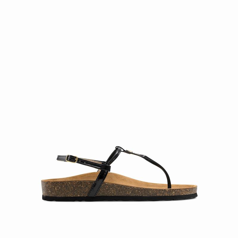 Russell & Bromley Teebird Womens T-Bar Sandals Black |YVY660KX|